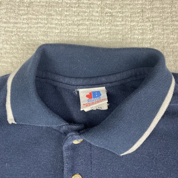 VTG Canada Made Montreal Canadien Mens XL NHL Rugby Polo Bulletin Athletic Navy - Picture 8 of 16